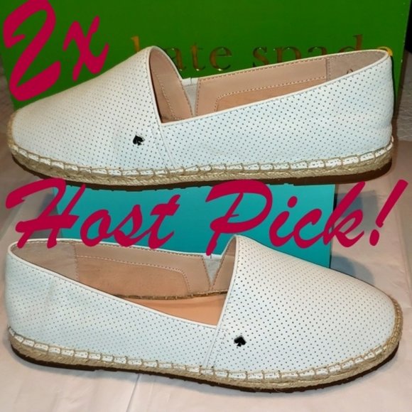 kate spade Shoes - HP x2🎉Kate Spade New Nappa Perf Leather Espadrille Shoe Platform Flats Women